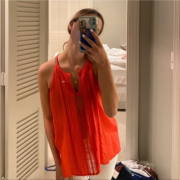 old navy orange halter tank top - Picture 2 of 4
